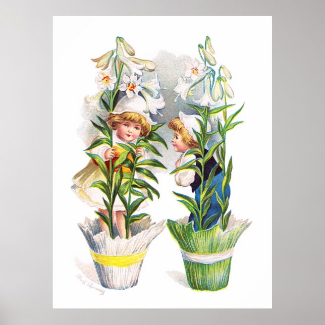 Ellen H. Clapsaddle: Easter Flower Children Poster (Front)
