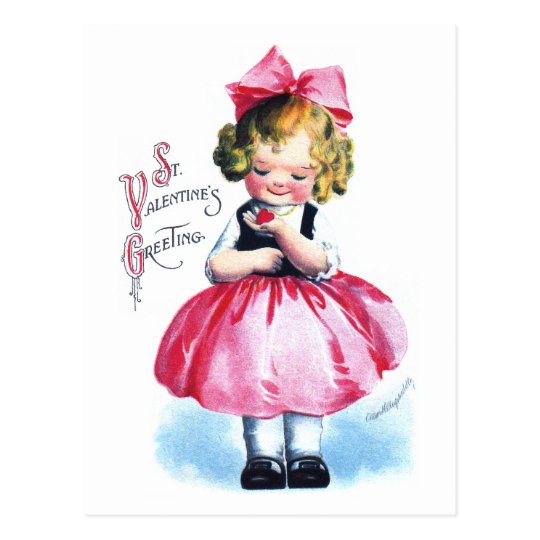 Ellen H. Clapsaddle: Girl with Heart Postcard