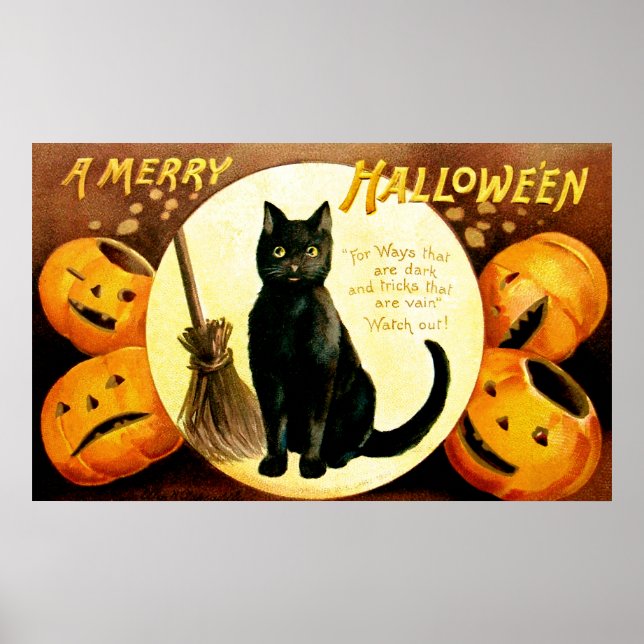 Ellen H. Clapsaddle: Halloween Cat Poster (Front)