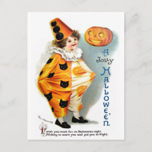 Ellen H. Clapsaddle: Halloween Harlequin Postcard