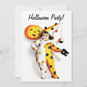 Ellen H. Clapsaddle: Little Halloween Harlequin Invitation