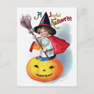 Ellen H. Clapsaddle: Little Pumpkin Witch Postcard