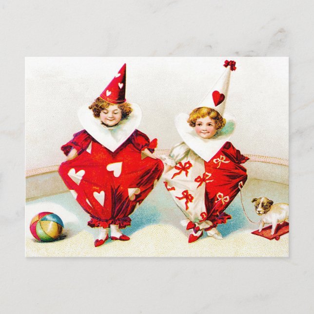 Ellen H. Clapsaddle Pierrot Children Postcard (Front)