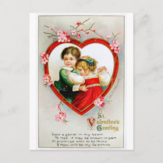 Ellen H. Clapsaddle: Secret in my Heart Postcard (Front)