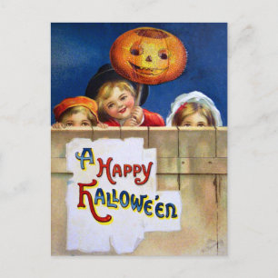 Ellen H. Clapsaddle: Three Halloween Children Postcard