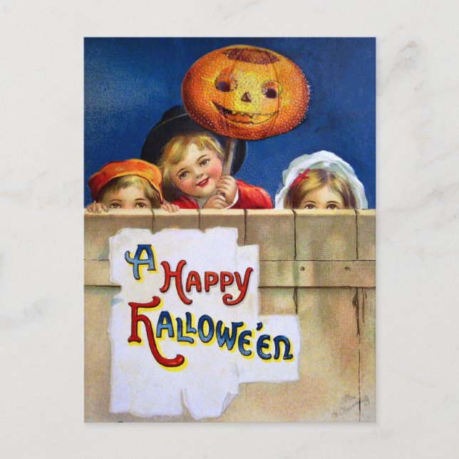 Ellen H. Clapsaddle: Three Halloween Children Postcard (Front)
