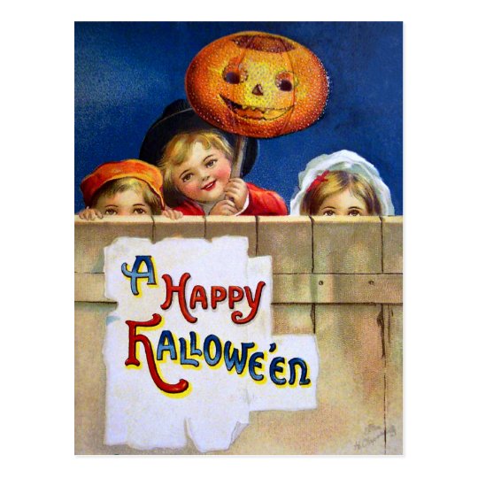 Ellen H. Clapsaddle: Three Halloween Children Postcard