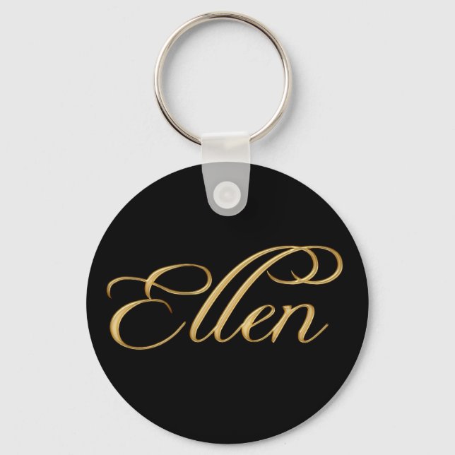 ELLEN Name-Branded Gift Key-chain or Zipper-pull Key Ring (Front)