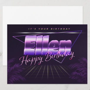 Ellen Name Vorname lila retro Karte Geburtstag Card