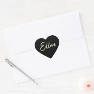 Ellen white Handwriting Sticker Heart