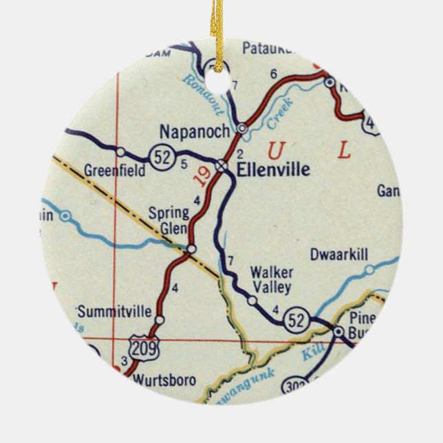 Ellenville NY Ceramic Tree Decoration (Back)