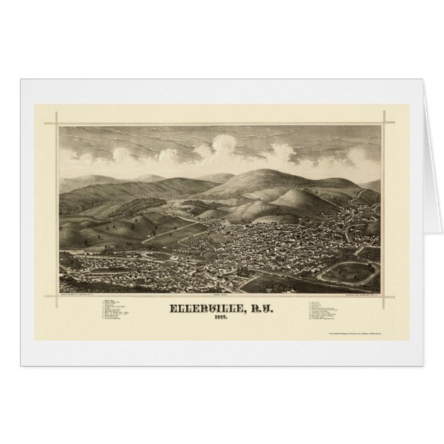 Ellenville, NY Panoramic Map - 1887 (Front Horizontal)
