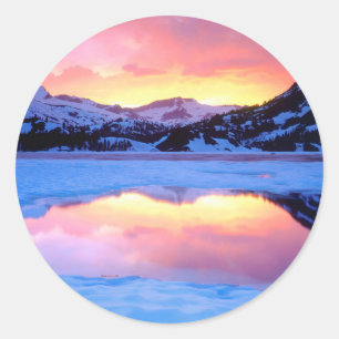 Ellery Lake at Sunset Classic Round Sticker