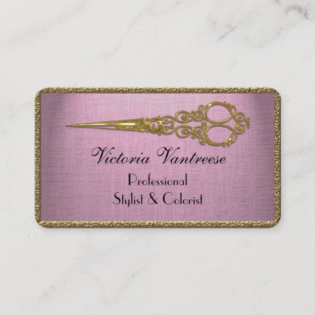 Elles Petal Velmont Scissor Elegant Professional Business Card (Front)