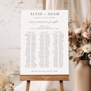 Ellesmere 3 Banquet Table Seating Chart Sign