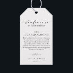 Ellesmere An Italian Tradition 5 Sugared Almonds Gift Tags<br><div class="desc">These sugared almonds wedding favour tags feature a minimalist design and calligraphy heading. Personalise the tags with your names,  the script heading is not editable. For more advanced customisation of this design,  simply select the "Customise It" button above.</div>