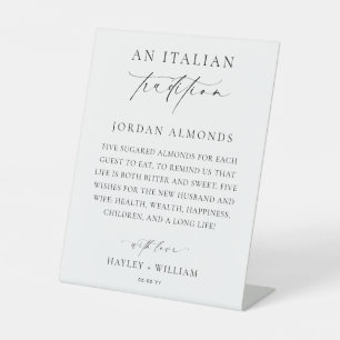 Ellesmere An Italian Tradition Sugared Almonds Pedestal Sign