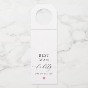 Ellesmere Best Man Bubbly Bottle Hanger Tag
