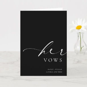 Ellesmere Black Her Vows Wedding Card