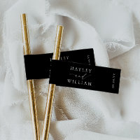 Ellesmere Black Minimalist Straw Flags Drink Tags