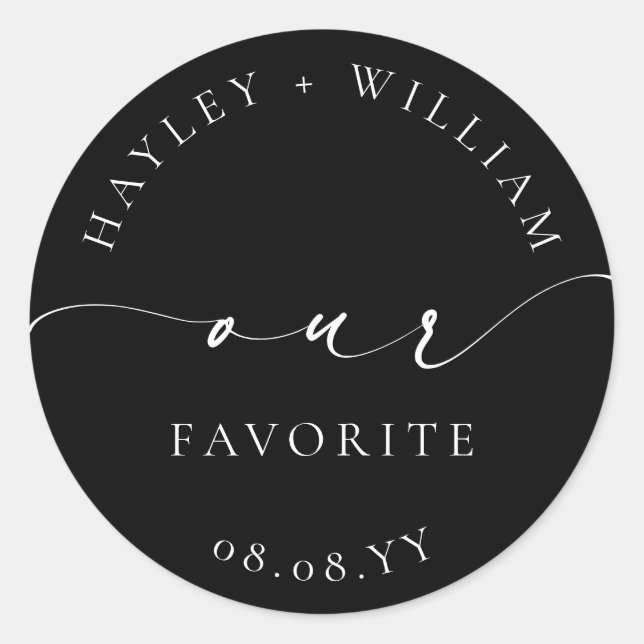 Ellesmere Black Our Favourite Classic Round Sticker (Front)