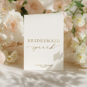 Ellesmere Bridesmaid Wedding Speech Foil Card