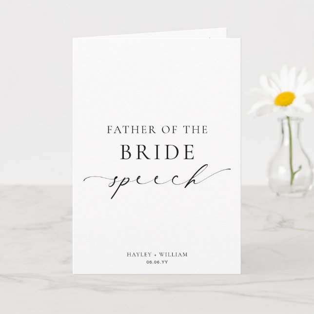 Ellesmere Father Of The Bride Wedding Speech Card (Small Plant)