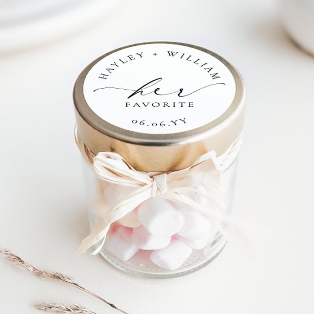 Ellesmere Her Favourite Classic Round Sticker (Ellesmere Her Favorite Wedding Favors Sticker)