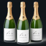 Ellesmere Her Favourite Favour Sparkling Wine Label<br><div class="desc">These wedding favour stickers feature a minimalist design and calligraphy heading. Personalise the sticker with your names and date, the script heading is not editable. These favour stickers can be used for weddings, bridal showers, baby showers, birthdays, or any other event. For more advanced customisation of this design, simply select...</div>