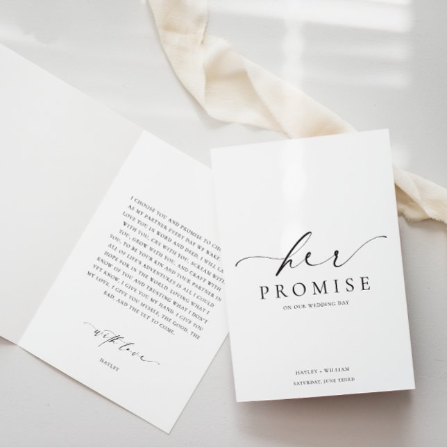 Ellesmere Her Promise Vows Book Wedding Card (Her promise Vows Book Ellesmere )