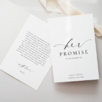 Ellesmere Her Promise Vows Book Wedding Card