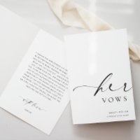 Ellesmere Her Vows Wedding Card