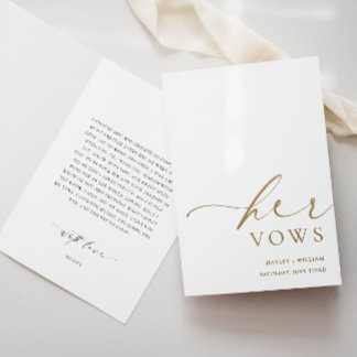 Ellesmere Her Vows Wedding Gold Foil Card