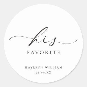 Ellesmere His Favourite Favour Classic Round Stick Classic Round Sticker