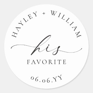 Ellesmere His Favourite Favour Classic Round Stick Classic Round Sticker