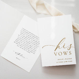 Ellesmere His Vows Wedding Gold Foil Card