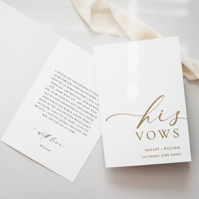 Ellesmere His Vows Wedding Gold Foil Card (Creator Uploaded)