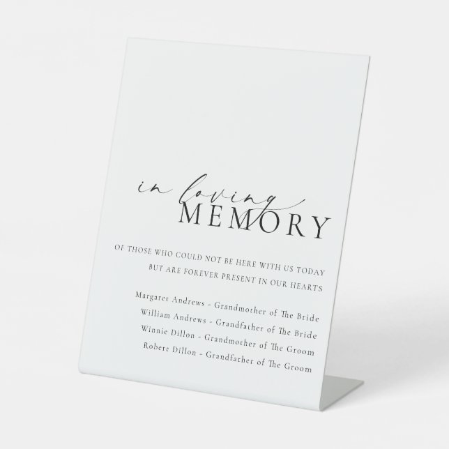 Ellesmere In Loving Memory Wedding Pedestal Sign (Front)