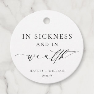 Ellesmere In Sickness and In Wealth Lotto Wedding Favour Tags