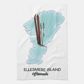 Ellesmere island Canada map poster Tea Towel