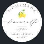 Ellesmere Limoncello Classic Round Sticker<br><div class="desc">These favour stickers feature a minimalist design and calligraphy heading. Personalise with your names and date, the script heading is not editable. These can be used for weddings, bridal showers, baby showers, birthdays, or any other event. For more advanced customisation of this design, simply select the "Customise It" button above....</div>