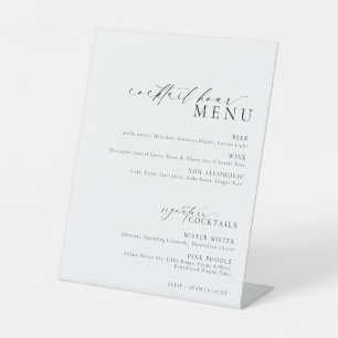 Ellesmere Minimal Cocktail Hour Bar Drinks Menu Pedestal Sign