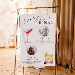 Ellesmere Minimal Pet Photo Signature Drinks Sign