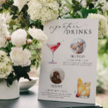 Ellesmere Minimal Pet Photo Signature Drinks Sign<br><div class="desc">This signature drinks menu sign features a modern calligraphy script heading and minimalist design. The script text heading is an image that cannot be edited. The heading image can be resized to fit any poster size. All of the other text is fully editable. The template includes over 100 drink options....</div>