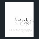 Ellesmere Minimalist Cards and Gifts Sign<br><div class="desc">This cards and gifts sign features a modern calligraphy script heading and minimalist design. The script text heading is an image that cannot be edited. The heading image can be resized to fit any poster size. All of the other text is fully editable. For more advanced customisation of this design,...</div>