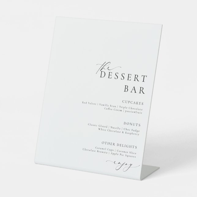 Ellesmere Minimalist Dessert Bar Menu Pedestal Sign (Front)