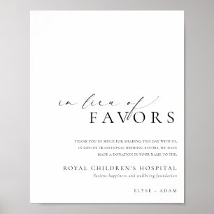 Ellesmere Minimalist In Lieu Of Favours Sign