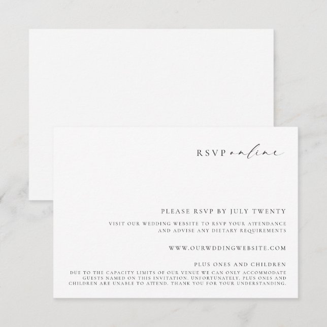 Ellesmere Minimalist RSVP Enclosure Card (Front/Back)
