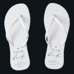 Ellesmere Minimalist Team Bride Flip Flops<br><div class="desc">These team bride flip-flops feature a minimalist design with a script calligraphy heading. The script heading is an image that cannot be edited. All of the other text is fully editable. These team bride flip-flops are the perfect accompaniment to your bachelorette weekend and hens party. For more advanced customisation of...</div>