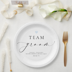 Ellesmere Minimalist Team Groom Paper Plate